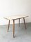 Mid-Century White Formica, Brass, and Oak Coffee Table, Image 2