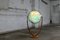 Vintage Art Deco Glass Globe Floor Lamp with Nutwood Tuning Fork Foot from Columbus Oestergaard 14