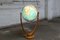 Vintage Art Deco Glass Globe Floor Lamp with Nutwood Tuning Fork Foot from Columbus Oestergaard 31