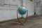 Vintage Art Deco Glas Globus mit Stimmgabelfuß in Nuss von Columbus Oestergaard 1
