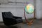 Vintage Art Deco Glass Globe Floor Lamp with Nutwood Tuning Fork Foot from Columbus Oestergaard 32