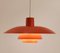 Vintage Orange PH4 / 3 Pendant Lamp by Poul Henningsen for Louis Poulsen, 1970s, Image 2