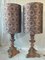 Mid-Century Carved Wooden Table Lamps, Set of 2 1