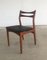 Danish Teak and Black Faux Leather Dining Chairs, 1960s, Set of 4 1