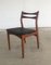 Danish Teak and Black Faux Leather Dining Chairs, 1960s, Set of 4, Image 1