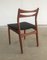 Danish Teak and Black Faux Leather Dining Chairs, 1960s, Set of 4, Image 6