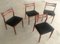 Danish Teak and Black Faux Leather Dining Chairs, 1960s, Set of 4 2