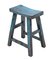 Vintage Blue Lacquered Curved Top Stool 1
