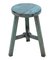 Vintage Blue Lacquered Round Stool 1