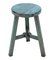 Vintage Blue Lacquered Round Stool, Image 1