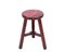 Tabouret Rond Vintage Laqué Rouge 1