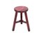 Vintage Red Lacquered Round Stool 1