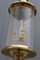 Italienische Mid-Century Zylinder-Laterne aus Messing & satiniertem Glas von Lumi, 1950er 10
