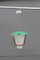 Farol de cristal de Murano blanco y verde de Stilnovo, años 50, Imagen 6
