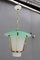 White and Green Murano Glass Lantern from Stilnovo, 1950s, Image 1