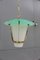 White and Green Murano Glass Lantern from Stilnovo, 1950s 3