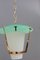 White and Green Murano Glass Lantern from Stilnovo, 1950s 5