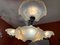Art Deco French 3-Arm Chandelier with Opaline Shade from Ezan, 1930s 3