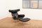 Mid-Century Tubular Steel and Black Leather Model AP-46 Ox Lounge Chair and Ottoman Set by Hans J. Wegner for AP Stoelen, 1960s, Set of 2, Image 15
