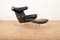 Mid-Century Tubular Steel and Black Leather Model AP-46 Ox Lounge Chair and Ottoman Set by Hans J. Wegner for AP Stoelen, 1960s, Set of 2, Image 1