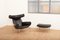 Mid-Century Tubular Steel and Black Leather Model AP-46 Ox Lounge Chair and Ottoman Set by Hans J. Wegner for AP Stoelen, 1960s, Set of 2 17