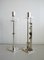 Silver Plate and Brass Candleholders by Ettore Sottsass for Swid Powell, 1980s, Set of 2 1