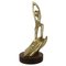 Mid-Century Brass Statue of Stylized Mother with Child in Hagenauer Werkstätte Style, Image 1