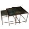 Italian Faux Bamboo Nesting Tables in Brass and Glass, 1940s 1