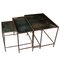 Italian Faux Bamboo Nesting Tables in Brass and Glass, 1940s, Imagen 1
