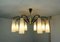 Large Mid-Century Brass and Glass Chandelier in the Style of Stilnovo, 1950s 6