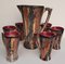Dinosaur-Shaped Jug with Cups in Art Deco Shape and Colours, 1940s, Set of 7, Image 1