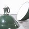 Grande Lampe à Suspension Verte Industrielle en Émail de Sammode, France, 1950s 7