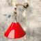 British Army Copper Cantilever Tilting Wall Light with Red Festoon Shade, 1980s 9