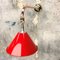 British Army Copper Cantilever Tilting Wall Light with Red Festoon Shade, 1980s, Image 9