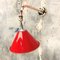 British Army Copper Cantilever Tilting Wall Light with Red Festoon Shade, 1980s 11