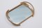 Goldenes französisches Calbe Tablett mit Spiegel von Milano aus Messing, 1960er 5