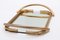 French Golden Calbe Tray with Mirror from Brass Milano, 1960s 1