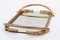 Goldenes französisches Calbe Tablett mit Spiegel von Milano aus Messing, 1960er 1