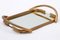 French Golden Calbe Tray with Mirror from Brass Milano, 1960s 6