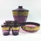 Art Deco German Amethyst Glass Set from Walther & Sohne, 1950s, Set of 9 1