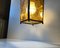 Danish Brass & Yellow Glass Funkis Ceiling Lamp, 1950s 4