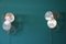 Mid-Century White Murano Glass Sconces Iridescent and Pearly Disks, Set of 2, Image 4