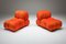 Vintage Orange Velvet Camaleonda Lounge Chairs by Mario Bellini for B&B Italia / C&B Italia, 1970s, Set of 2 6