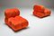 Vintage Orange Velvet Camaleonda Lounge Chairs by Mario Bellini for B&B Italia / C&B Italia, 1970s, Set of 2 4