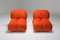 Fauteuils Camaleonda Vintage en Velours Orange par Mario Bellini pour B & B Italia / C & B Italia, 1970s, Set de 2 2