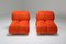 Vintage Orange Velvet Camaleonda Lounge Chairs by Mario Bellini for B&B Italia / C&B Italia, 1970s, Set of 2 2