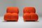 Vintage Orange Velvet Camaleonda Lounge Chairs by Mario Bellini for B&B Italia / C&B Italia, 1970s, Set of 2 7