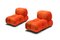 Vintage Orange Velvet Camaleonda Lounge Chairs by Mario Bellini for B&B Italia / C&B Italia, 1970s, Set of 2 1