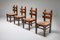 Vintage Rustic Oak and Cord Dining Chairs, 1930s, Set of 4 11