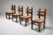 Vintage Rustic Oak and Cord Dining Chairs, 1930s, Set of 4, Image 11